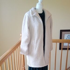 Bernardo Teddy Plush Style Coat Jacket Mid-Length